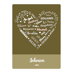 Personalized Family Name Love Heart - Two Sides Premium Plush Fleece Blanket (Mini)