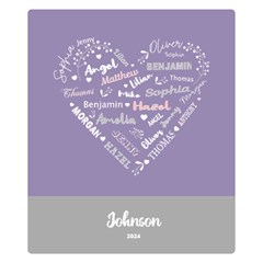 Personalized Family Name Love Heart - Two Sides Premium Plush Fleece Blanket (Small)