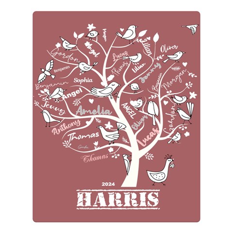Personalized Family Tree Name Love By Wanni 80 x60  Blanket Front