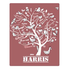 Personalized Family Tree Name Love - Two Sides Premium Plush Fleece Blanket (Large)