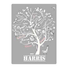 Personalized Family Tree Name Love (5 styles) - Two Sides Premium Plush Fleece Blanket (Mini)