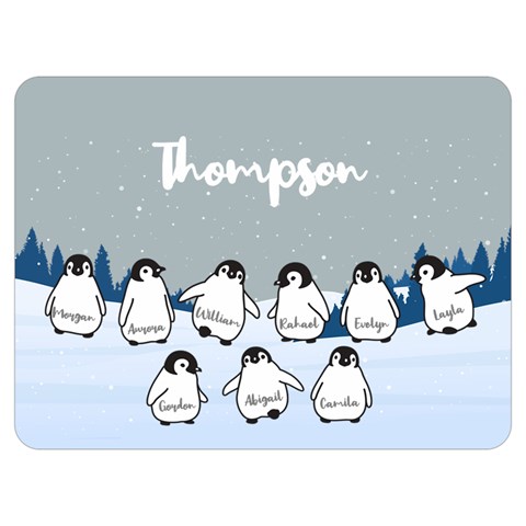 Personalized Name Penguin Family By Wanni 40 x30  Blanket Front