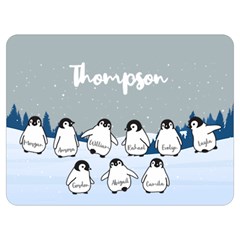 Personalized Name Penguin Family (5 styles) - Two Sides Premium Plush Fleece Blanket (Extra Small)