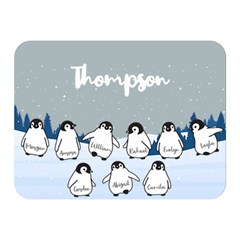 Personalized Name Penguin Family - Two Sides Premium Plush Fleece Blanket (Mini)