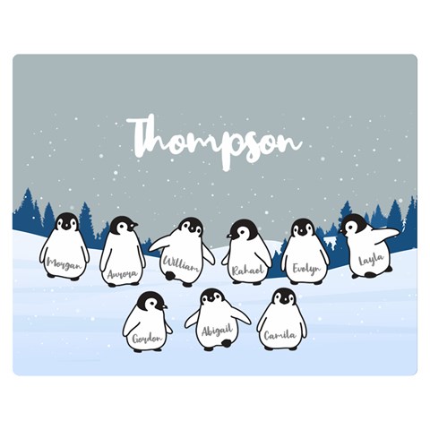 Personalized Name Penguin Family By Wanni 60 x50  Blanket Front