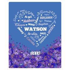 Personalized Family Name Love Heart Flower - Two Sides Premium Plush Fleece Blanket (Medium)