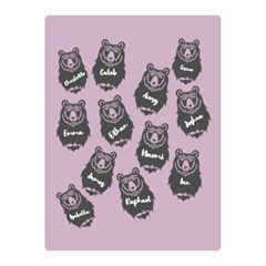 Personalized Name Bear Family (5 styles) - Two Sides Premium Plush Fleece Blanket (Mini)