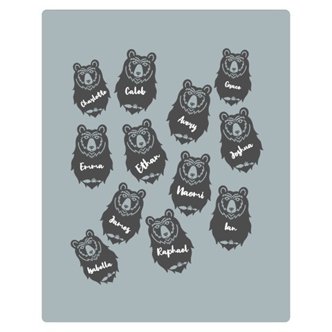 Personalized Name Bear Family By Wanni 60 x50  Blanket Front