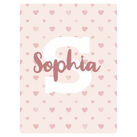 Personalized Name Monogram Heart Love Pink By Wanni 40 x30  Blanket Front