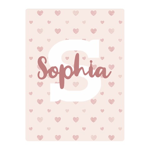 Personalized Name Monogram Heart Love Pink By Wanni 35 x27  Blanket Front