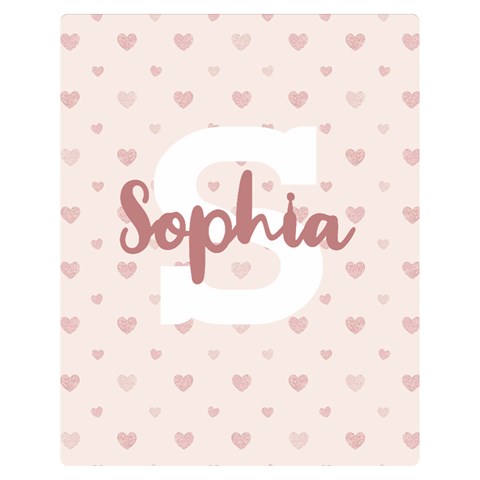 Personalized Name Monogram Heart Love Pink By Wanni 60 x50  Blanket Front