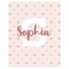 Personalized Name Monogram Heart Love Pink - Two Sides Premium Plush Fleece Blanket (Medium)