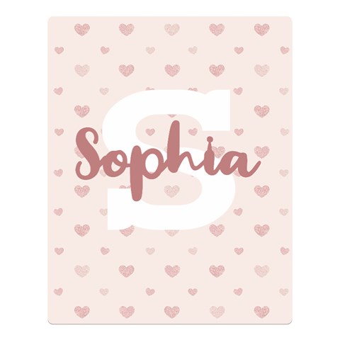 Personalized Name Monogram Heart Love Pink By Wanni 80 x60  Blanket Front