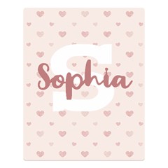 Personalized Name Monogram Heart Love Pink (5 styles) - Two Sides Premium Plush Fleece Blanket (Large)