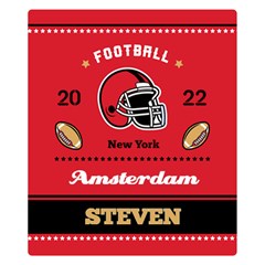 Personalized Football - Two Sides Premium Plush Fleece Blanket (Small)