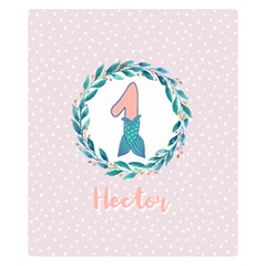  Personalized Name Mermaid Tail Birthday - Two Sides Premium Plush Fleece Blanket (Small)