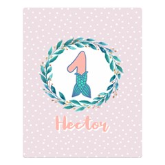 Personalized Name Mermaid Tail Birthday (5 styles) - Two Sides Premium Plush Fleece Blanket (Large)