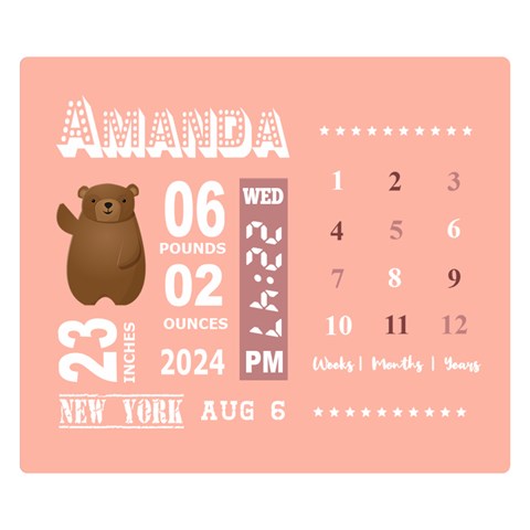 Personalized Baby Information Gift By Wanni 50 x40  Blanket Front