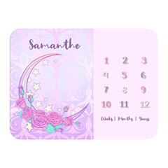 Personalized Baby Months Sweet Moon Rose - Two Sides Premium Plush Fleece Blanket (Mini)