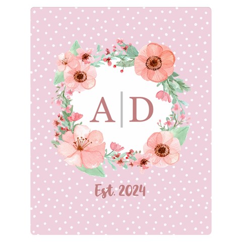 Personalized Name Flowers Wedding Gift By Wanni 60 x50  Blanket Front