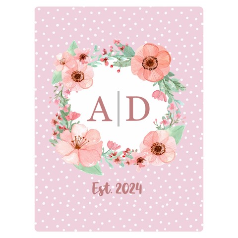 Personalized Name Flowers Wedding Gift By Wanni 40 x30  Blanket Front
