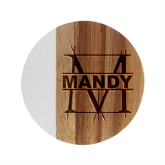 Personalized Name Best Gift - Marble Wood Coaster (Round)