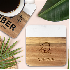 Personalized Name - Marble Wood Coaster (Square) Personalized Name - Marble Wood Coaster (Square)