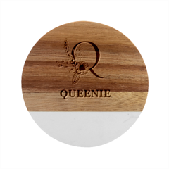 Personalized Name - Marble Wood Coaster (Round)