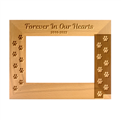 Personalized Pet Dog Paw Print Wood Frame - Wood Photo Frame 5  x 7 