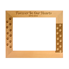 Personalized Pet Dog Paw Print Wood Frame - Wood Photo Frame 8  x 10 