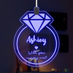 Personalized Name Diamond Ring - LED Acrylic Ornament