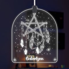 Personalized Name Star Night Moonlight Phases - LED Acrylic Ornament
