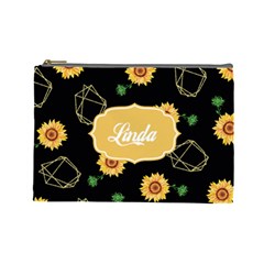  PERSONALIZED SUNFLOWER NAME 1 COSMETIC BAG (7 styles) - Cosmetic Bag (Large)