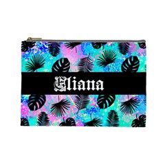 PERSONALIZED PALM LEAVES NAME 1 COSMETIC BAG (7 styles) - Cosmetic Bag (Large)