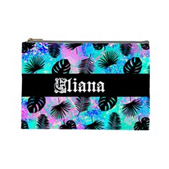 PERSONALIZED PALM LEAVES NAME 1 COSMETIC BAG - Cosmetic Bag (Large)