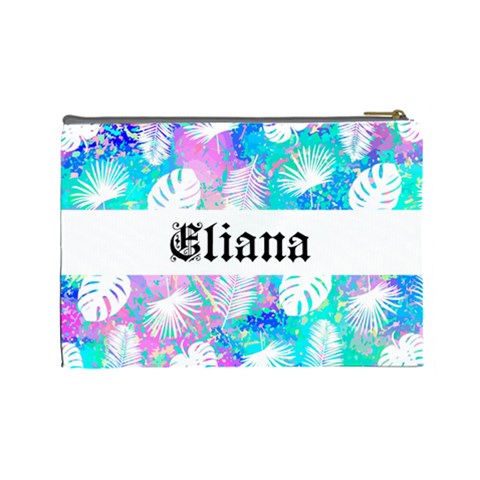 Personalized Palm Leaves Name 1 Cosmetic Bag By Anita Back