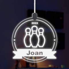 Personalized Sport Theme Bowling - LED Acrylic Ornament