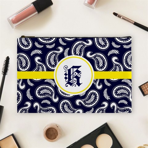 Personalized Paisley Name 1 Cosmetic Bag By Anita Front