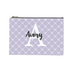 Personalized Name Monogram Heart Love Cross - Cosmetic Bag (Large)