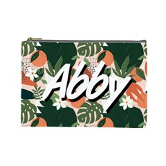 Personalized Tropical Polka Plants - Cosmetic Bag (Large)