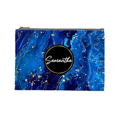 PERSONALIZED MARBLE NAME 1 COSMETIC BAG (7 styles) - Cosmetic Bag (Large)