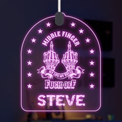 Personalized Middle Finger Attitude Name - LED Acrylic Ornament