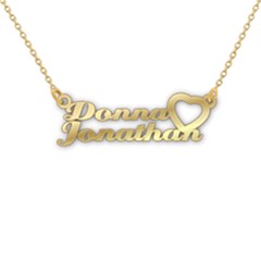 Personalized Couple Love Name - 925 Sterling Silver Name Pendant Necklace