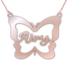 Personalized Name Butterfly - 925 Sterling Silver Name Pendant Necklace