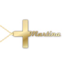 Personalized Name Cross - 925 Sterling Silver Name Pendant Necklace