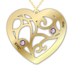 Personalized 3Heart - 925 Sterling Silver Name Pendant Necklace