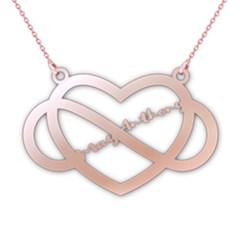 Personalized Double Name Heart - 925 Sterling Silver Name Pendant Necklace