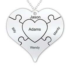 Personalized Puzzle Heart - 925 Sterling Silver Pendant Necklace Personalized Puzzle Heart - 925 Sterling Silver Pendant Necklace