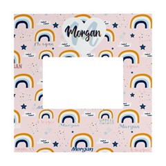 Personalized Childish Pattern Cute Rainbow Stars Clouds - White Box Photo Frame 4  x 6 