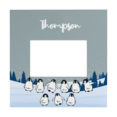 Personalized Name Penguin Family - White Box Photo Frame 4  x 6 